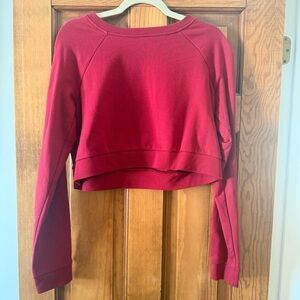 Forever 21 Red Cropped Crewneck Sweatshirt